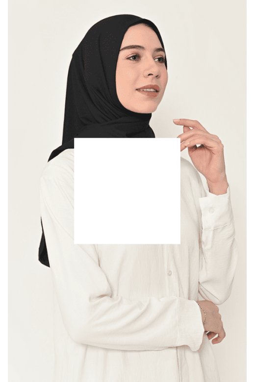 Naira Segitiga Instan Black - Hijab Tencel Modal Micro 